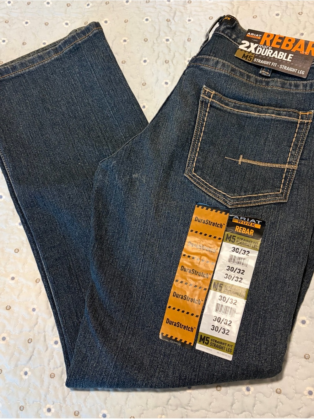 Ariat Rebar M5 Straight Fit Straight Leg Heavy Duty Durable Work Jeans 30/32